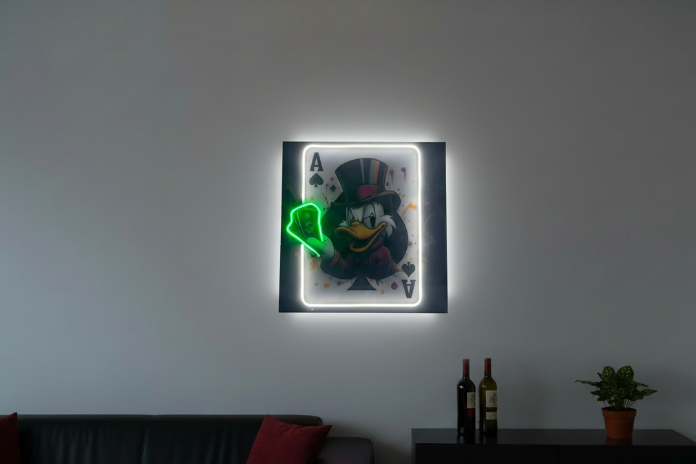 Poker Duck Neon - Z białą poświatą
